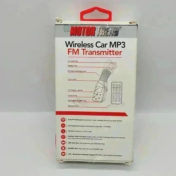 Motor Trend Wireless Car MP3 FM Transmitter Universal with Remote - Picture 7 of 8